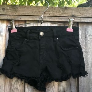 Angel kiss denim collection black shorts. Size 00